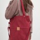 Zamszowa duża torba z kieszeniami Czerwona
