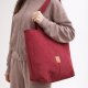 Zamszowa duża torba shopper Czerwona