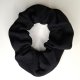 Scrunchie Gumka do Włosów Czarna Bawełniana dresówka