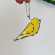 Naszyjnik ptak z żółtego szkła Wisiorek na łańcuszku Witraż