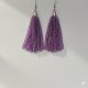 Kolczyki Frędzle LILI Eleganckie Kolczyki Chwosty z Koralików - Intensywny Fiolet
