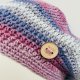 Wiosenny beret damski z antenką ręcznie robiony bawełna uniwersalny