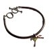 INDIAŃSKIA BRANSOLETKA - SREBRO I RZEMIEŃ - KOŃ
