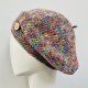 Wiosenny beret damski z antenką ręcznie robiony bawełna one size