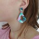Nowoczesne geometryczne Turkusowe Kolczyki