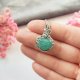 Naszyjnik Amazonit stal chirurgiczna wisiorek handmade wirewrapping
