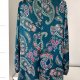 F&F M/L bluzka tunika turkusowa orientalny wzór a'la satyna r.L dekolt łódka.