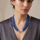 Naszyjnik "Błękitna Kaskada" - Wielorzędowy