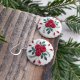 Haftowane kolczyki - bordowe