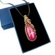Wisiorek z różowym agatem wire wrapping