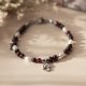 Bransoletka z kamieni - granat i perła słodkowodna z zawieszką serca