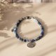 Bransoletka z kamieni - sodalit z ozdobną zawieszką