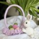 Wielkanocny zestaw dekoracyjny – Króliczek w koszyczku (Handmade)