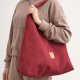 Torba Hobo z zamszu tapicerskiego Czerwona
