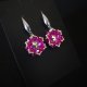 Różowe Wiszące Kolczyki "Crystal Fuchsia" z Kryształków Preciosa