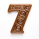 Numer domu, cyfra 7 miodowo-brązowa, do przykręcenia
