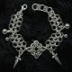 Bransoletka chainmaille z krzyżami kolcami ciężka gothic punk vampire