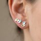 Srebrne kolczyki PTASZKI emaliowane (rozmiar S)