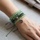 Bransoletka Zestaw 5 Bransoletek Beaded Green - Zieleń i Granat z Personalizowaną Literką