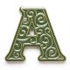 Numer domu, litera A, zielono-brązowa, do przykręcenia