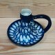 Kaganek świecznik w stylu ceramiki bolesławieckiej vintage