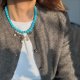 Naszyjnik turkusowy / choker / charms / zawieszki