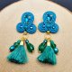 Turkusowe kolczyki sutasz z chwostami