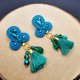 Turkusowe kolczyki sutasz z chwostami