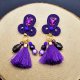 Fioletowe kolczyki sutasz z chwostami