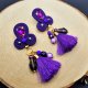 Fioletowe kolczyki sutasz z chwostami