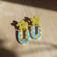 Kolczyki z gliny polimerowej wiosenna kratka
