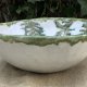 Ceramiczna ręcznie robiona biała umywalka z paprociami