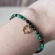 Bransoletka MONSTERA - malachit, turmalin czarny i liść monstery