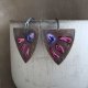 Kolczyki Triangle with Exotic Flowers - Ruby & Purple