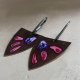 Kolczyki Triangle with Exotic Flowers - Ruby & Purple
