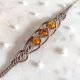 Bransoletka z bursztynem "Złoty Blask" mikromakrama