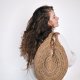 Okrągła torebka szydełkowa z juty – torba boho handmade