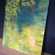 PEJZAŻ AKRYLOWY RĘCZNIE MALOWANY NA PŁÓTNIE "REFLEKSY SCHYŁKU LATA" - 30x24cm