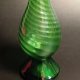 Szklany zielony szmaragdowy wazon vintage