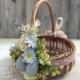 Koszyk wiklinowy z dekoracją, na stół wielkanocny