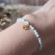 Bransoletka z łapką z kamieni - akwamaryn