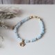 Bransoletka z łapką z kamieni - akwamaryn