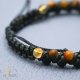 Męska Bransoletka Mocy i Ochrony z kamieni naturalnych – Czarny turmalin Tygrysie oko Cytryn