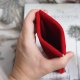 Czerwone etui na okulary z zamszowej welurowej skóry – handmade DomilkowyDomek, etui na klips, miękkie i stylowe
