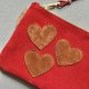 SKÓRZANA CZERWONA KOSMETYCZKA / SASZETKA Z SERCEM RĘCZNIE SZYTA /STYL VINTAGE / DOMILKOWY DOMEK
