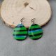 Zielone kolczyki w paski - Forest Glow