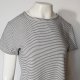 H&M BASIC pudełkowy krótki T-SHIRT damski biały w czarne paseczki M L XL Hp214