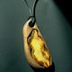 Zawieszka Wisior drewno bursztyn