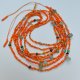 Koralikowy Naszyjnik Kaskadowy w Kolorze Pomarańczowym z Kamieniami Naturalnymi