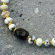 Unikalna, ręcznie robiona bransoletka z żółtego opalu i granatu